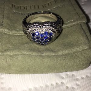 Judith Ripka blue sapphire heart ring